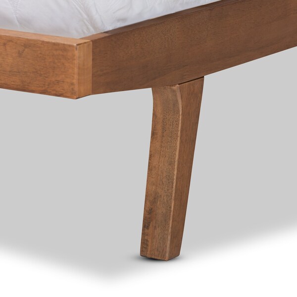 Baxton Studio Jarlan ModernCharcoal Fabric Upholstered and Walnut Brown Finished Wood Platform Bed-King - 197-11584-ZORO