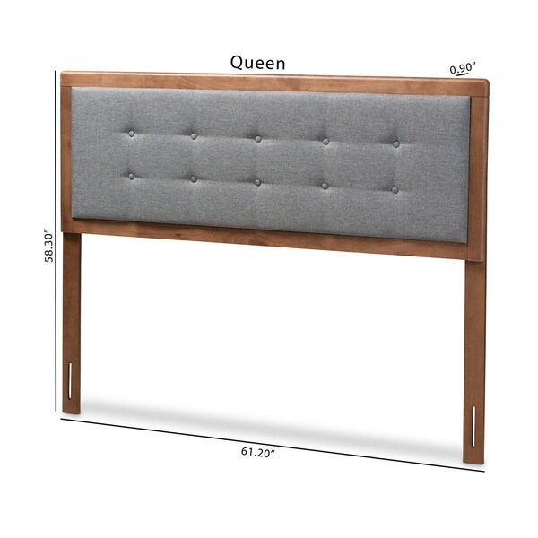 Baxton Studio Sarine Dark Grey Walnut Finished Wood Full Size Headboard - 156-9431