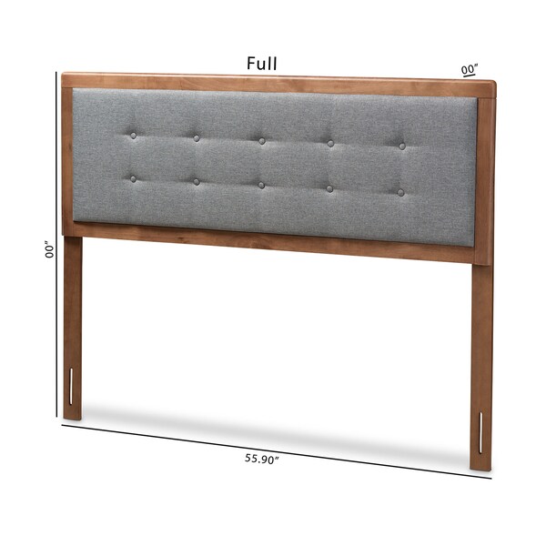 Baxton Studio Sarine Dark Grey Walnut Finished Wood Full Size Headboard - 156-9431