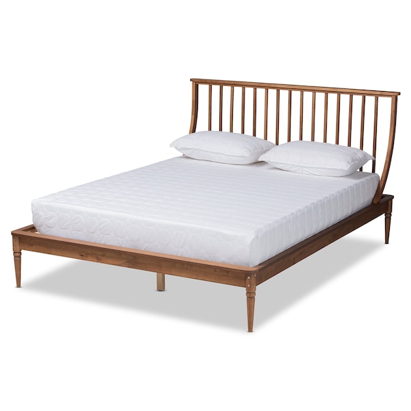 Baxton Studio Abel Traditional Transitional Walnut Brown Finished Wood Platform Bed-Full - 192-11498-ZORO