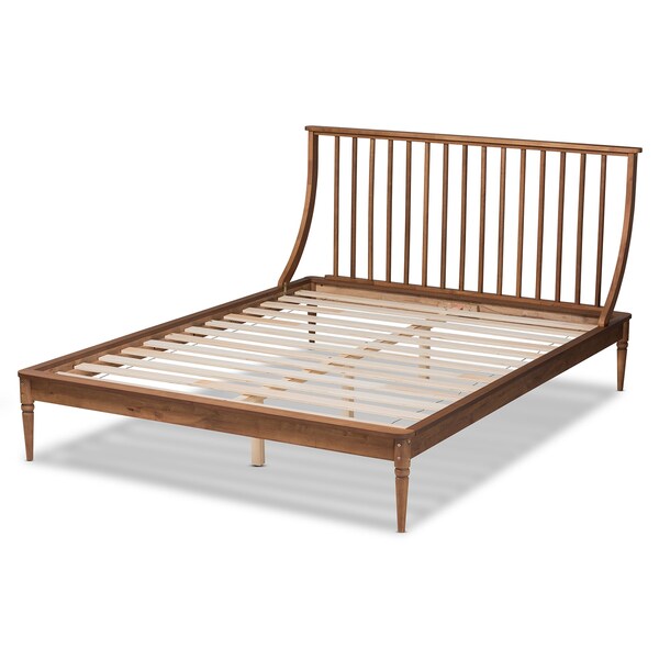 Baxton Studio Abel Traditional Transitional Walnut Brown Finished Wood Platform Bed-Full - 192-11498-ZORO