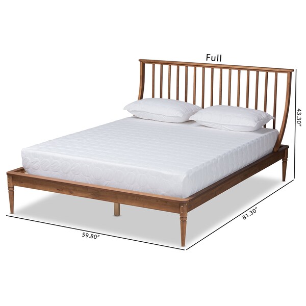 Baxton Studio Abel Traditional Transitional Walnut Brown Finished Wood Platform Bed-Full - 192-11498-ZORO