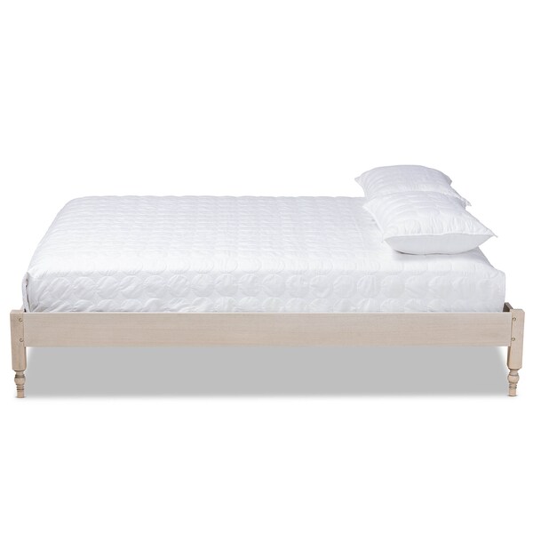 Baxton Studio Laure Antique White Oak Finished Wood Queen Size Platform Bed Frame - 161-10206