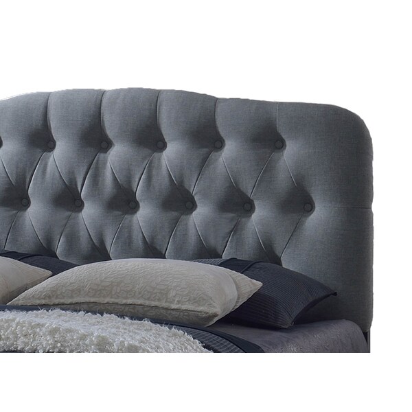 Baxton Studio Romeo Contemporary Grey Button-Tufted Upholstered Queen Size Bed - 115-6272