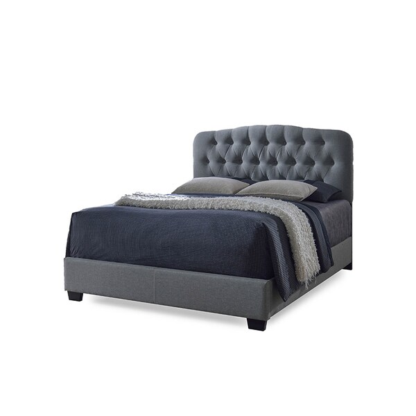 Baxton Studio Romeo Contemporary Grey Button-Tufted Upholstered Queen Size Bed - 115-6272