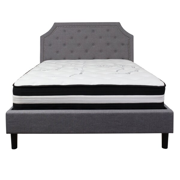 Flash Furniture Brighton Queen Platform Bed Set, Lght Gry - SL-BM-11-GG