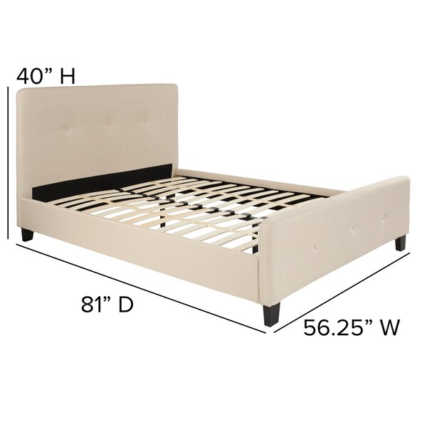 Flash Furniture Platform Bed, Tribeca, Full, Beige - HG-18-GG