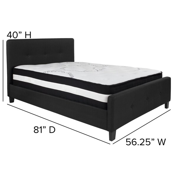 Flash Furniture Platform Bed Set, Tribeca, Full, Black - HG-BM-22-GG