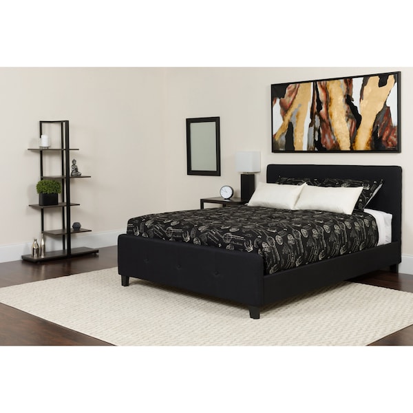 Flash Furniture Platform Bed Set, Tribeca, Queen, Black - HG-BM-23-GG