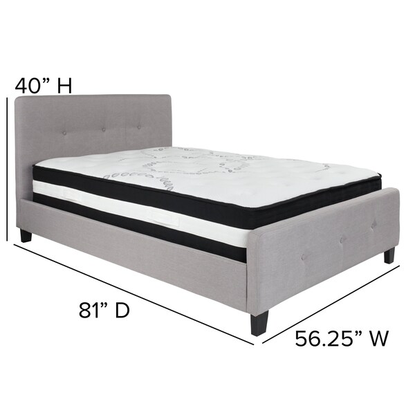 Flash Furniture Platform Bed Set, Tribeca, Full, Gray - HG-BM-26-GG