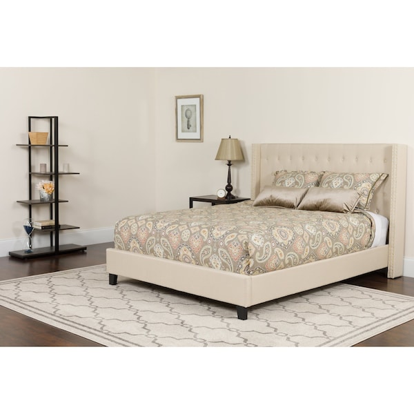 Flash Furniture Full Platform Bed Set, Beige - HG-BMF-34-GG