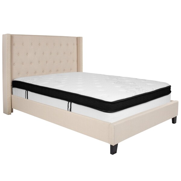 Flash Furniture Full Platform Bed Set, Beige - HG-BMF-34-GG