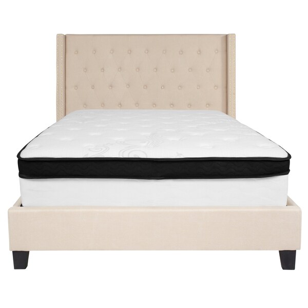 Flash Furniture Full Platform Bed Set, Beige - HG-BMF-34-GG