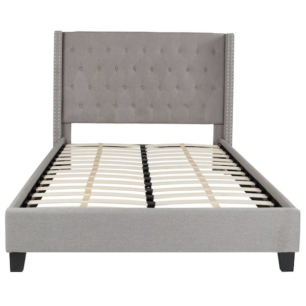 Flash Furniture Platform Bed, Riverdale, Full, Light Gray - HG-42-GG