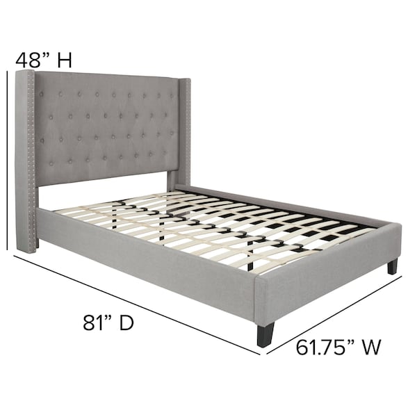 Flash Furniture Platform Bed, Riverdale, Full, Light Gray - HG-42-GG
