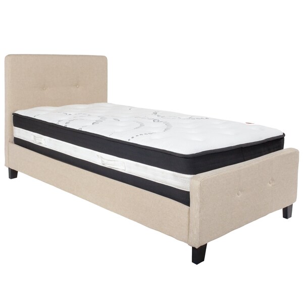 Flash Furniture Platform Bed Set, Tribeca, Twin, Beige - HG-BM-17-GG