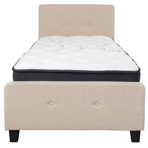 Flash Furniture Platform Bed Set, Tribeca, Twin, Beige - HG-BM-17-GG
