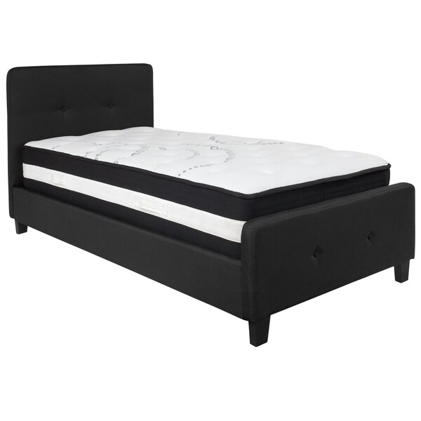 Flash Furniture Platform Bed Set, Tribeca, Twin, Black - HG-BM-21-GG