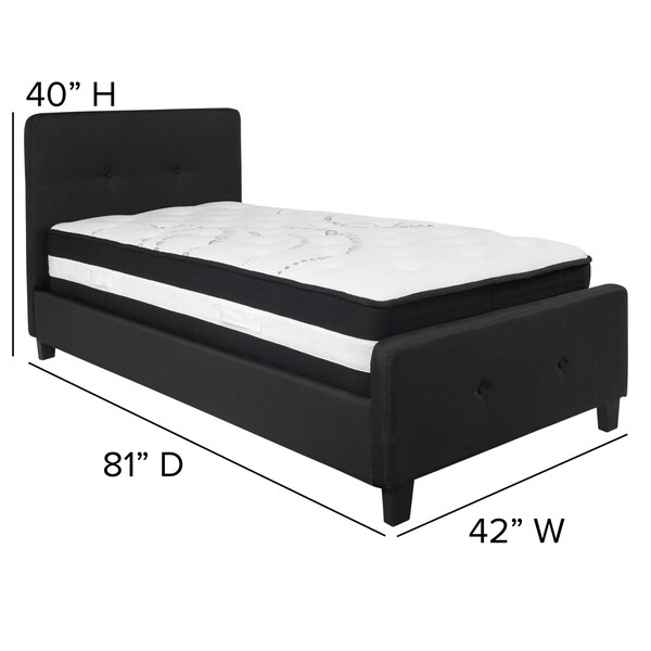 Flash Furniture Platform Bed Set, Tribeca, Twin, Black - HG-BM-21-GG