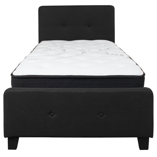 Flash Furniture Platform Bed Set, Tribeca, Twin, Black - HG-BM-21-GG