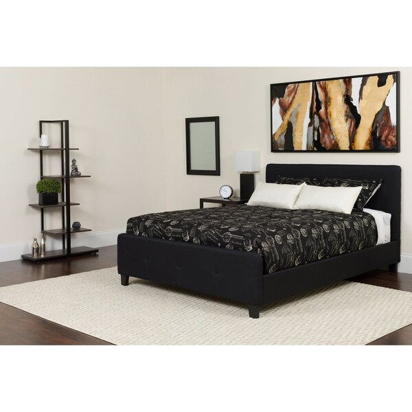 Flash Furniture Platform Bed Set, Tribeca, Twin, Black - HG-BM-21-GG