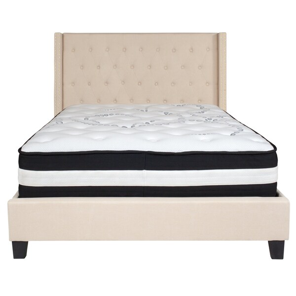 Flash Furniture Platform Bed Set, Riverdale, Full, Beige - HG-BM-34-GG