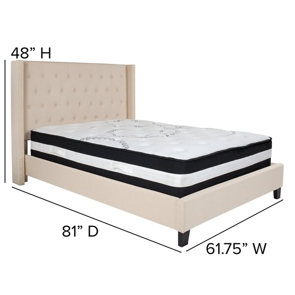 Flash Furniture Platform Bed Set, Riverdale, Full, Beige - HG-BM-34-GG