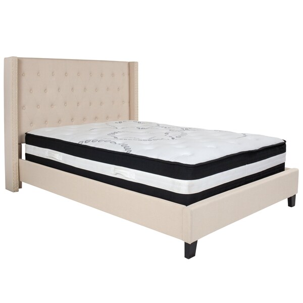 Flash Furniture Platform Bed Set, Riverdale, Full, Beige - HG-BM-34-GG