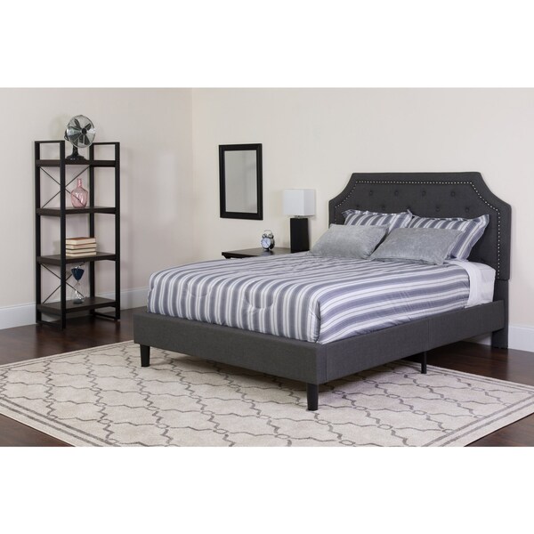 Flash Furniture Brighton Full Platform Bed Set, Dark Gray - SL-BM-14-GG