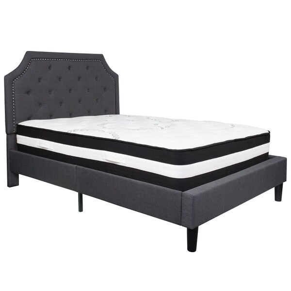 Flash Furniture Brighton Full Platform Bed Set, Dark Gray - SL-BM-14-GG