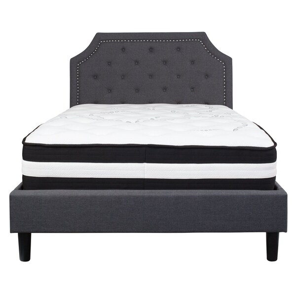 Flash Furniture Brighton Full Platform Bed Set, Dark Gray - SL-BM-14-GG