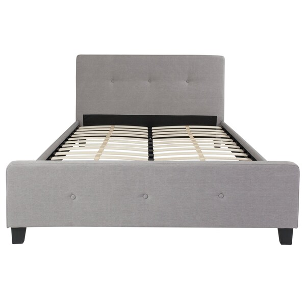 Flash Furniture Platform Bed, Tribeca, Queen, Light Gray - HG-27-GG
