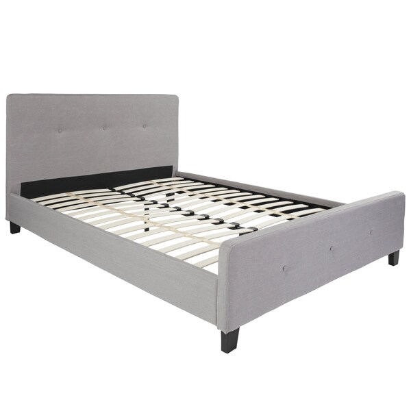 Flash Furniture Platform Bed, Tribeca, Queen, Light Gray - HG-27-GG