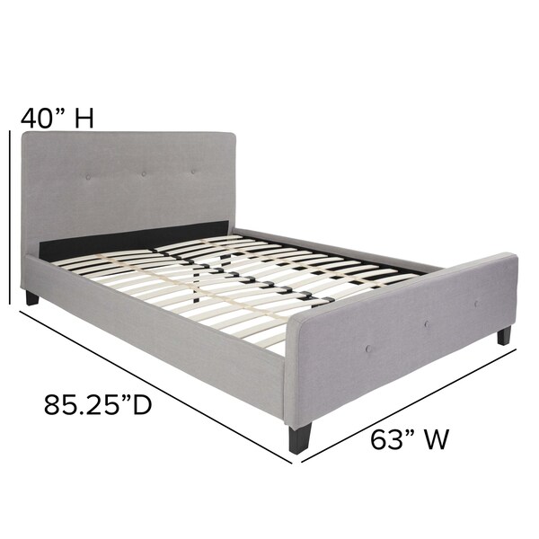 Flash Furniture Platform Bed, Tribeca, Queen, Light Gray - HG-27-GG