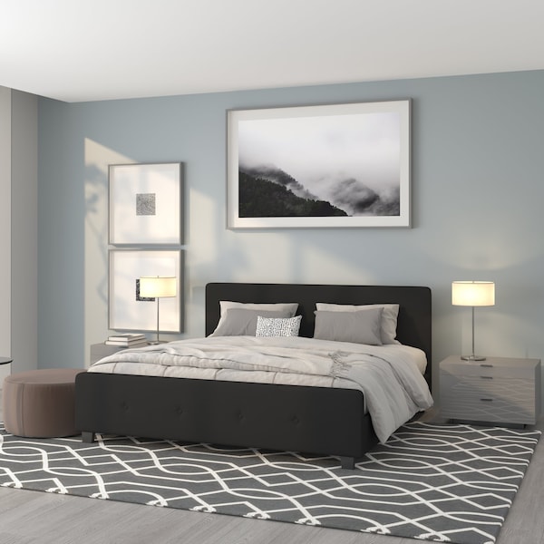 Flash Furniture Platform Bed, Tribeca, King, Black - HG-24-GG