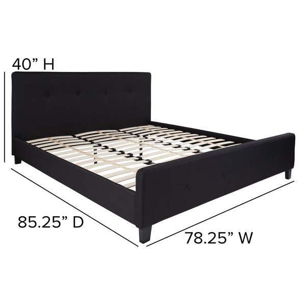 Flash Furniture Platform Bed, Tribeca, King, Black - HG-24-GG