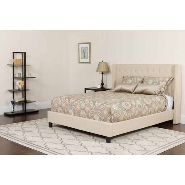 Flash Furniture Platform Bed Set, Riverdale, Queen, Beige - HG-BM-35-GG