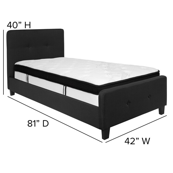 Flash Furniture Twin Platform Bed Set, Black - HG-BMF-21-GG