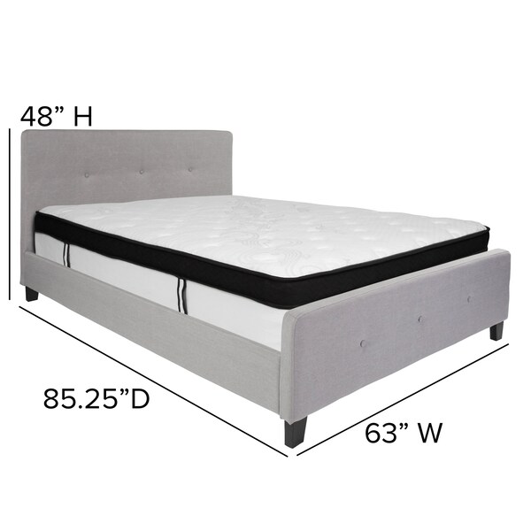 Flash Furniture Queen Platform Bed Set, Gray - HG-BMF-27-GG