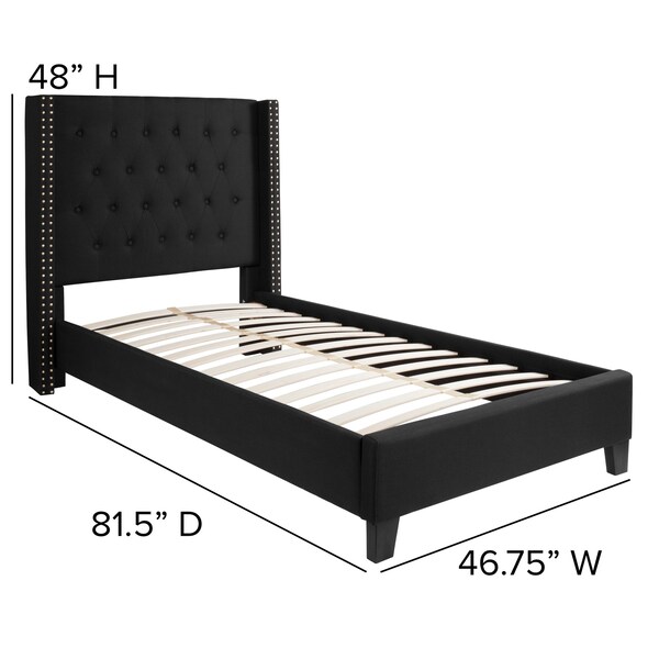 Flash Furniture Platform Bed, Riverdale, Twin, Black - HG-37-GG