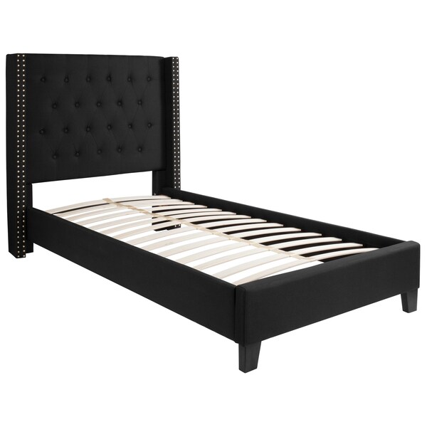 Flash Furniture Platform Bed, Riverdale, Twin, Black - HG-37-GG