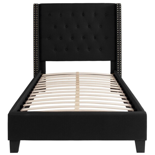 Flash Furniture Platform Bed, Riverdale, Twin, Black - HG-37-GG
