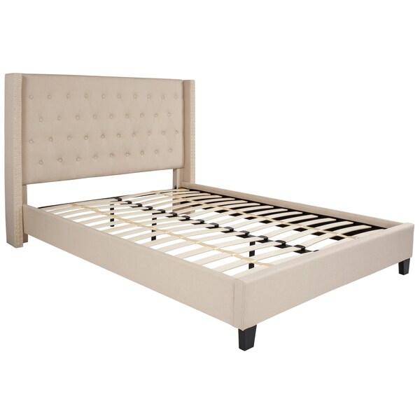 Flash Furniture Platform Bed, Riverdale, Queen, Beige - HG-35-GG
