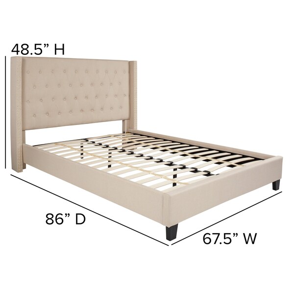 Flash Furniture Platform Bed, Riverdale, Queen, Beige - HG-35-GG