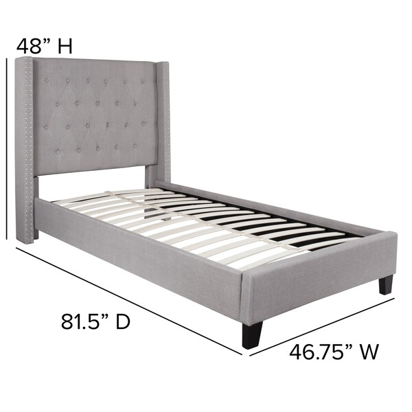 Flash Furniture Platform Bed, Riverdale, Twin, Light Gray - HG-41-GG