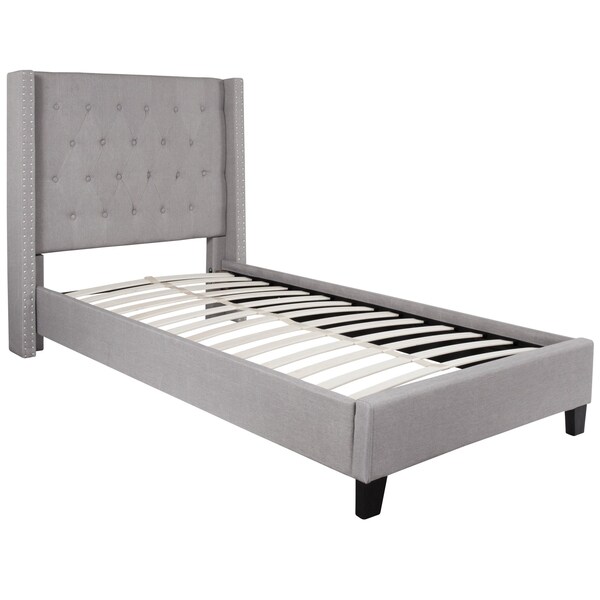 Flash Furniture Platform Bed, Riverdale, Twin, Light Gray - HG-41-GG