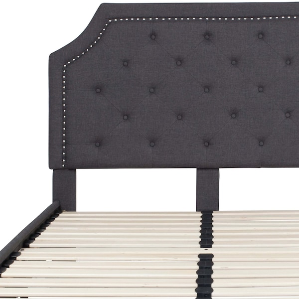 Flash Furniture Brighton Full Platform Bed, Dark Gray - SL-BK4-F-DG-GG
