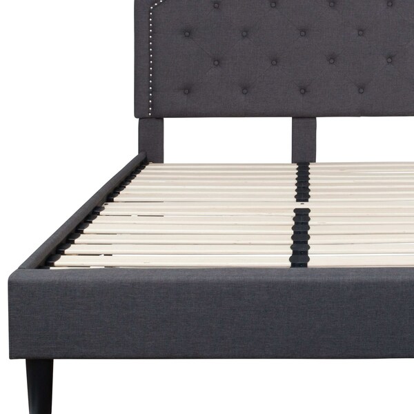 Flash Furniture Brighton Full Platform Bed, Dark Gray - SL-BK4-F-DG-GG