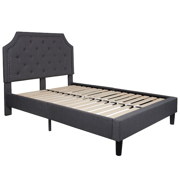 Flash Furniture Brighton Full Platform Bed, Dark Gray - SL-BK4-F-DG-GG