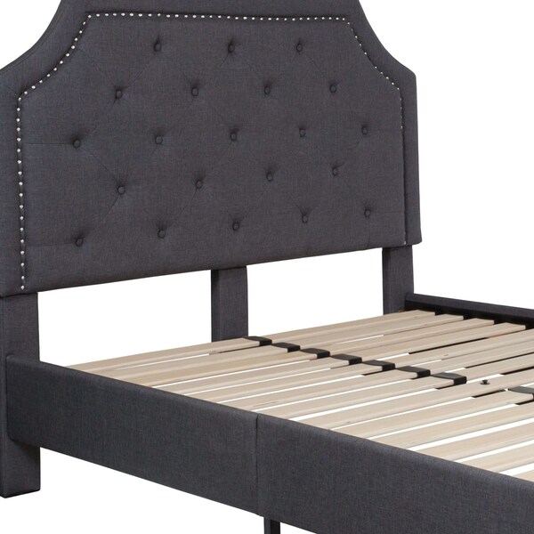 Flash Furniture Brighton Full Platform Bed, Dark Gray - SL-BK4-F-DG-GG
